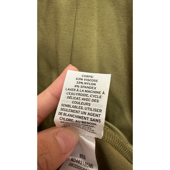 Nordstrom Topstitch Detail Sleeveless Linen Blend Maxi Dress Olive - SZ M - Picture 5 of 6